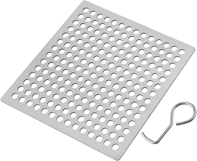 Quadratischer Duschablaufdeckel Aus Edelstahl Mit Haarfilter Zur Effektiven Rückhaltung Von Ablagerungen (12,5 Cm).
