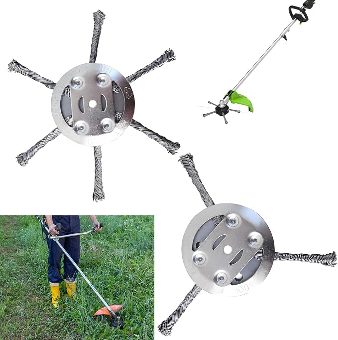 Set Mit 2 Stahldraht-unkrautbürsten Für Freischneider, Zubehör Für Freischneider, Akku-unkrautbürste, Elektrowerkzeug (7,6 Cm)