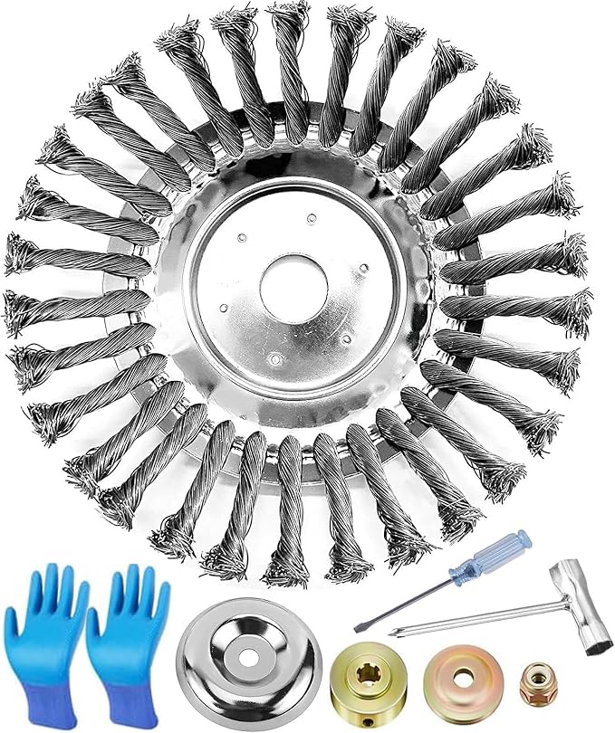 Drahtbürste Für Unkrautentfernung, Professionelle Unkrautbürste Für Freischneider, 25,4 Mm Durchmesser, Für Wildgras, Zur Effektiven Moosentfernung, 10 Zoll
