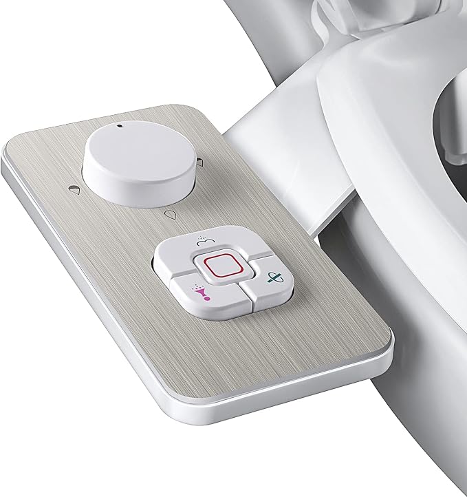 Samodra Bidet-sprühgerät (nicht Elektrisch) Mit Zwei Selbstreinigenden, Einziehbaren Düsen – Für Die Reinigung Von Vorne Und Hinten – Verstellbarer Druckknopf Für Kaltwasser, Chrom