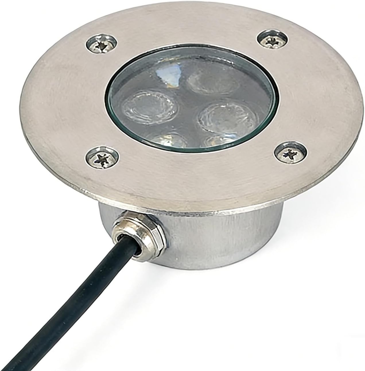 Einbau-led-außenstrahler Zur Teichdekoration, 3 W, 330 Lm, Ip68, Für Terrasse, 12 V, Edelstahlgehäuse, Höhe Nur 4 Cm.