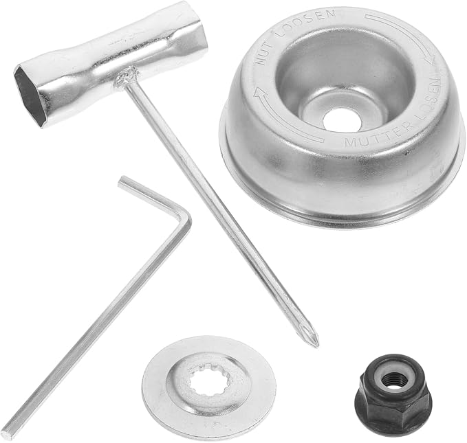 Popetpop 5-teiliges Adapterset Für Freischneider- Und Rasenmäherköpfe Mit Schutzabdeckung, Ersatzteile Für Die Gartenpflege