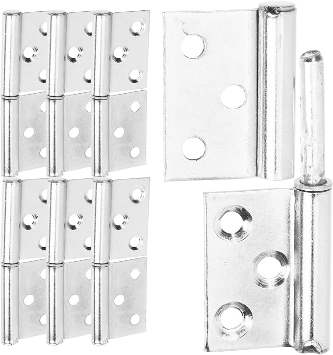 Türscharniere Aus Silberfarbenem Edelstahl 304, 12 Stück, Mehrloch-design, Leichtgängige Drehung, Abnehmbare Flügelscharniere Für Holztüren Und Möbel