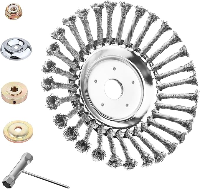 Blytra Freischneiderbürste, 25,4 Mm, Universell Passend, Robuste Metallbürste Für Freischneider Und Kantenschneider, Reinigt Risse, Gehwege, Pflaster, Unkraut Und Moos – 200 Mm