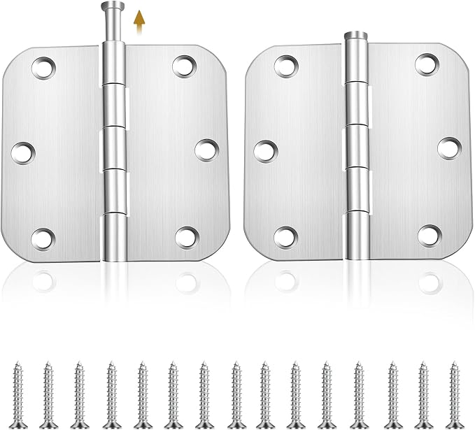 Set Mit 2 Türbändern Aus Edelstahl – Kugelgelagert – Klappbar – Großes, Robustes Band – Inkl. Schrauben – 7,6 Cm X 7,6 Cm – Verstellbar – Für Holztüren – Gartentor