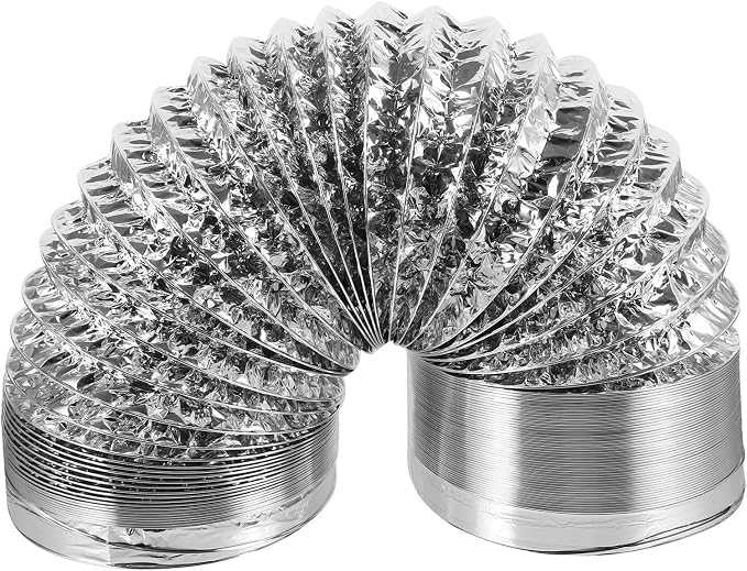 Holibanna Flexibler Doppellagiger Aluminiumfolien-abluftschlauch Für Mobile Klimaanlagen, Hochtemperaturbeständig, Für Growzelte Und Belüftung