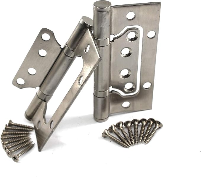 Set Mit 2 Türscharnieren Aus Edelstahl 304 Mit Kugellager, 10,2 Cm, Für Leichtgängige Und Leise Bewegung (silber)