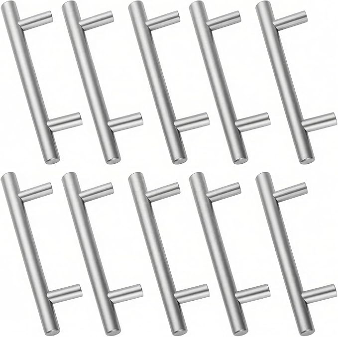 Drenky 10-teiliges Möbelgriff-set, 10 Edelstahl-küchenschrankgriffe, Schubladengriffe, 96 Mm Lochabstand, Küchentürgriffe, Gebürstete Oberfläche