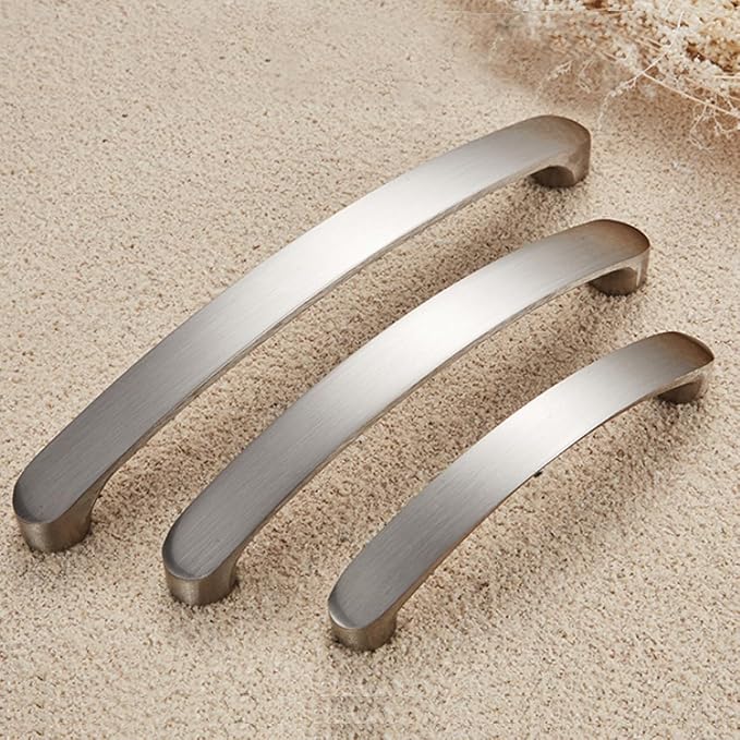 Set Mit 4 Möbelgriffen – Gebürstetes Aluminium – Für Schubladen, Schranktüren, Küchenschränke