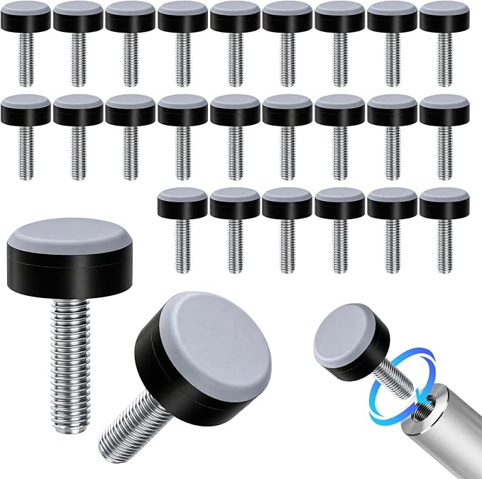 Set Mit 24 Teflon-gleitern – 20 Mm – Mit M6-gewinde – Teflon-möbelfüße Einschraubbare Ptfe-filzgleiter Mit M6-teflon-gewinde Für Stühle