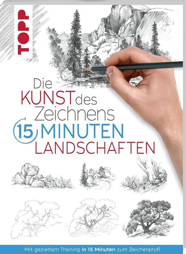 TOPP Kreativ Malbuch Die Kunst des Zeichnens 15 Minuten - Landschaften