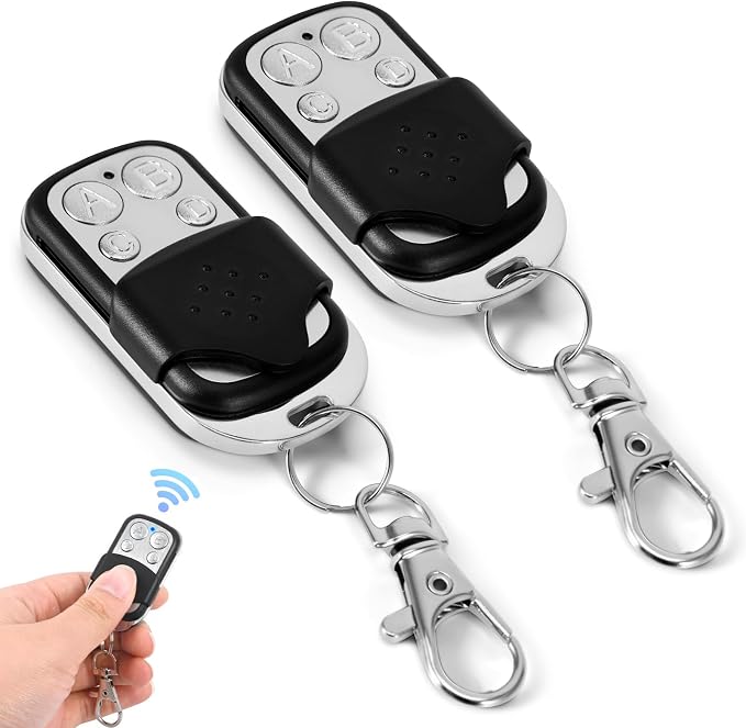 Set Mit 2 Universellen Garagentor-fernbedienungen – Drahtloser Schlüsselanhänger-duplikator – 433,92 Mhz Frequenz