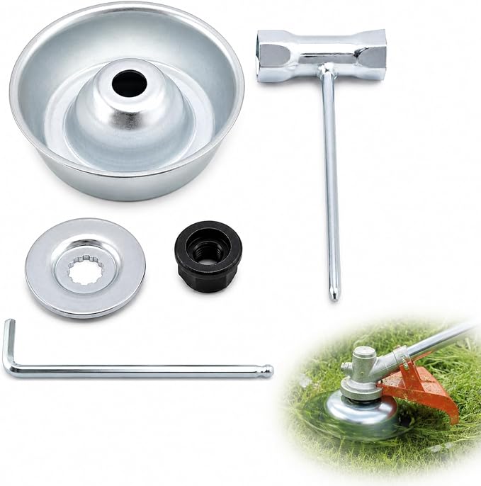 1-teiliges Silbernes Freischneiderkopf-muttern-set Mit Messeradapter Für Stihl Rasenmäher Fs55, Fs56, Fs70, Fs80, Fs90, Fs100, Fs110, Fs120, Fs130, Fs200, Fs250, Messerbefestigungsteil