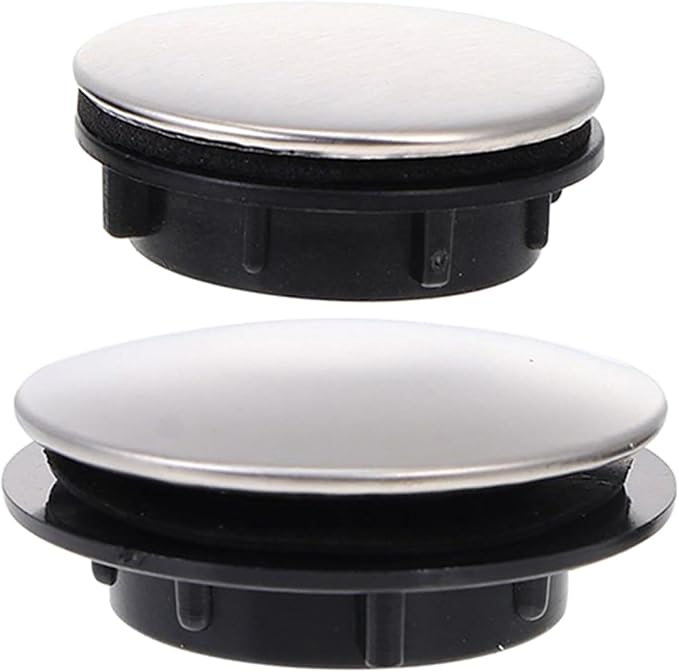 Popetpop Set Mit 2 Edelstahl-abdeckkappen Für Küchenspülen, Metallstopfen Für Wasserhahnlöcher Ø 25-30 Mm Und 31-40 Mm, Dekorative Abdeckungen Für Spülen Und Spender