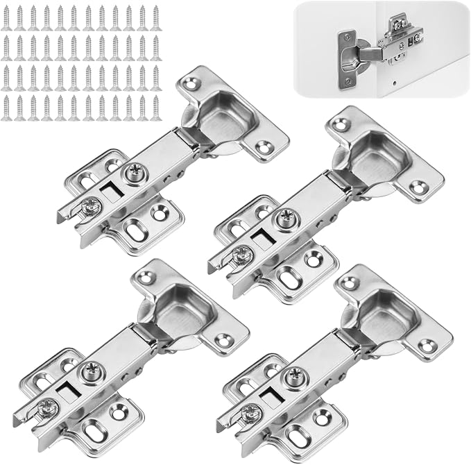 4-teiliges Scharnierset Für Schranktüren Mit Soft-close-mechanismus, 35 Mm Küchentürscharniere Mit 95°-100° Öffnungswinkel, Soft-close-scharnier Für Schranktüren, Kleiderschränke, Schuhschränke