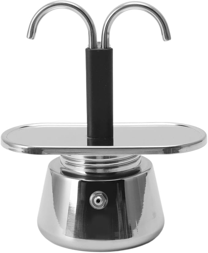 Espressokanne Für 2 Tassen, Moka-kanne, Klassische Italienische Kaffeemaschine, Espressokanne Mit Zwei Köpfen Aus Edelstahl Für 2 Tassen (100 Ml), Diy-induktionskanne