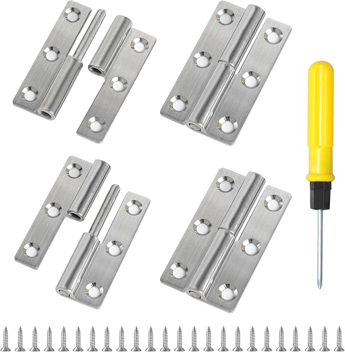 Desertboy 4 Stück Abnehmbare Türscharniere 64×36×2 Mm Abnehmbare Scharniere 304 Edelstahl Abnehmbare Türscharniere Mit Schrauben Für Türen, Fenster, Zäune
