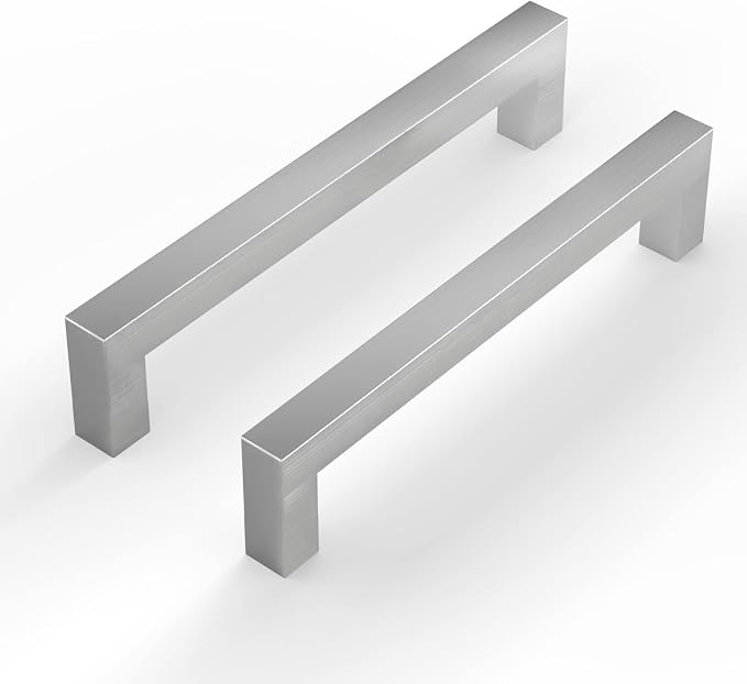 Lontan Set Mit 2 Küchenschrankgriffen, 128 Mm Lochabstand, Silberne Schrankgriffe, Küchentürgriffe, Edelstahlgriffe, Schubladengriffe