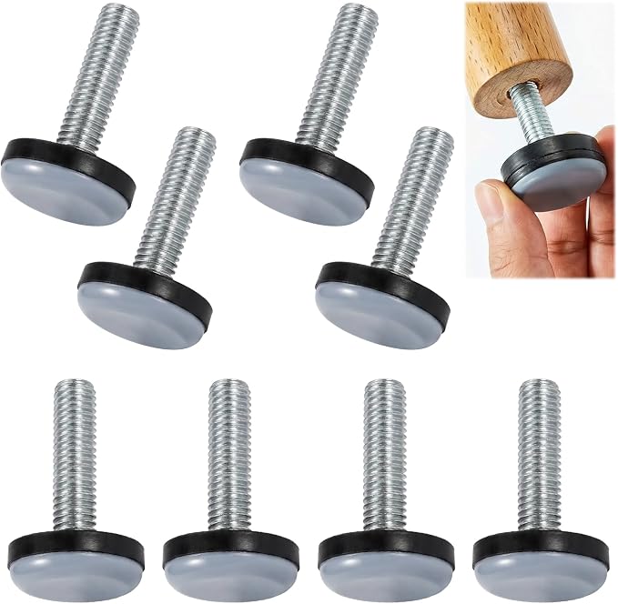 8 Nivellierfüße Mit M6-schraube, Verstellbare Ptfe-füße, 20 Mm Runde, Verstellbare Teflonfüße, Verstellbare Pads Für Tischbeine, Schrankbeine, Sofas Und Möbel