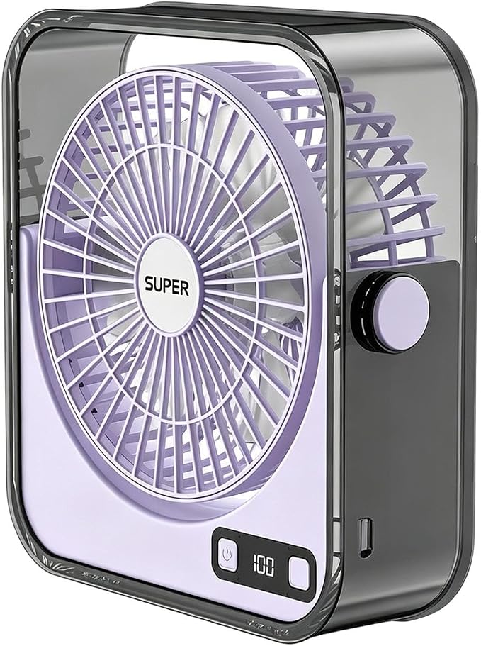 Wiederaufladbarer Tischventilator Mit Einstellbarer Geschwindigkeit Tischventilatoren Für Schlafzimmer, Zuhause, Badezimmer, Reisen, Kreuzfahrten, Outdoor-aktivitäten, Camping, Fitnessstudio