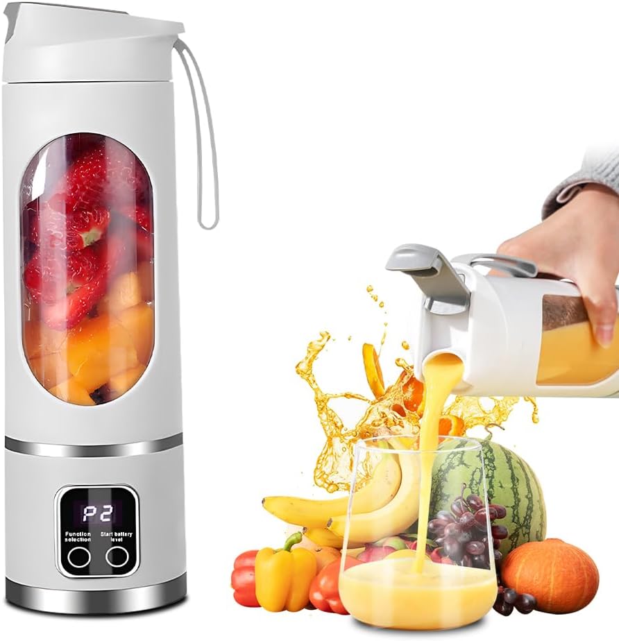 Tragbarer Smoothie-mixer, 450 Ml, Mini-akku-mixer Mit Led-bildschirm, Ideal Zur Zubereitung Von Milchshakes Und Fruchtsäften.