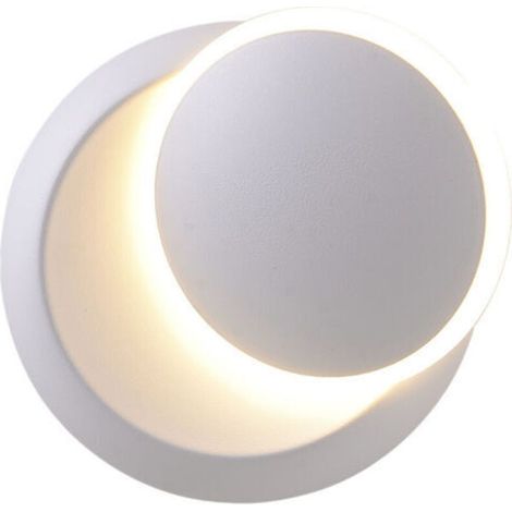 Weiße Wandleuchte Für Den Innenbereich, 7-w-led-wandleuchte, Modern, Warmweiß, Kreativ, Modell „eclipse“, 2-in-1, Eisen, Led-wandleuchte (weiß), Energieklasse E