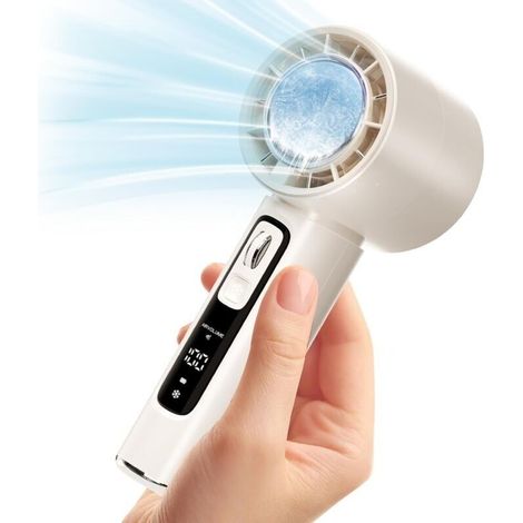 Tragbarer Ventilator Mit Kühlplatte, 4000 Mah Akku, 100 Geschwindigkeitsstufen – Kompakter Persönlicher Ventilator Für Reisen, Büro Und Outdoor-aktivitäten (weiß)