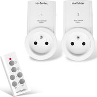 Set Mit 2 Fernbedienbaren Steckdosen, 2300 W – 30 M Reichweite – Kindersicherung – Einzel- Oder Gruppensteuerung – Kompatibel Mit 230-v-geräten