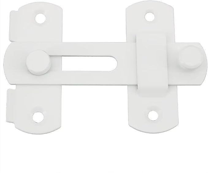 Sayayo Schiebetürschloss, Türriegel, Kippriegel Mit Schrauben Für Türen, Fenster, Schränke Und Gärten, Glänzend Weißer Edelstahl, Ems9001w