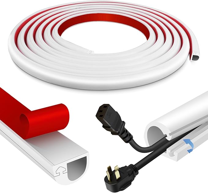 Wandmontierter Kabelkanal, Selbstklebende Wandabdeckung Für Tv-kabel, Flexible Kabelabdeckung, Silikon-kabeltülle (weiß, 22 Mm × 10 Mm × 3 M)