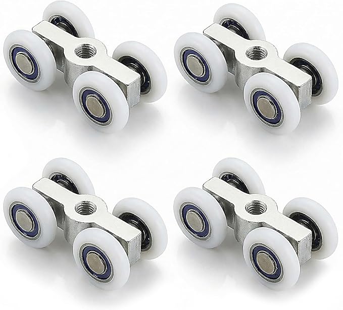 4er-set Metall-schiebetürrollen – Präzisionskugellager, Geräuschloses Gleiten, Für Dusche, Küche, Erkerfenster