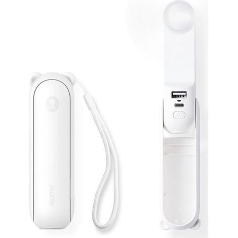 Life8 (f8) Premium Mini-ventilator, Tragbar, 2000 Mah, Usb-aufladbar, Mit Taschenlampenfunktion (weiß)
