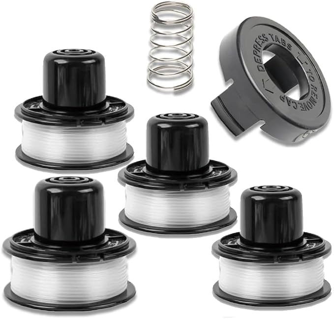 Xintong Drahtspulen Kompatibel Mit Black+decker Gl250, Gl310, Gl360, Gl360sb, Drahtspule A6226-xj (4 Spulen + 1 Kappe + 1 Feder)