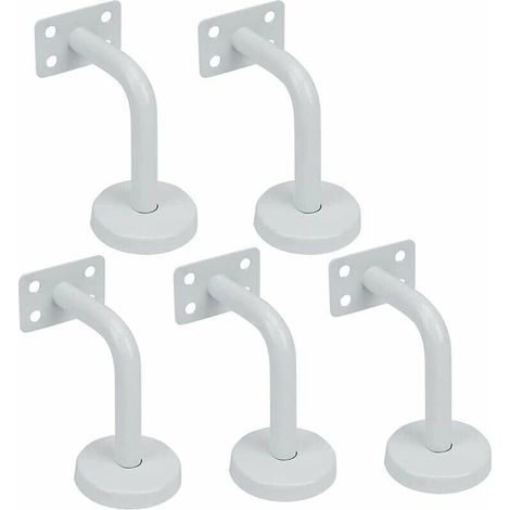 X Treppengeländerhalterungen, Weiße Edelstahl-treppengeländerhalterungen - 60 X 80 Mm - Inklusive Befestigungsschrauben - Zur Befestigung Von Treppengeländern Und Brüstungen Im Innen- Und Außenbereich