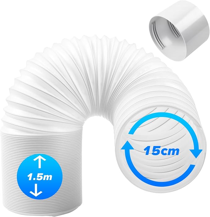 1,5 M Ø150 Mm Tragbarer Klimaanlagen-abluftschlauch Mit Adapter, Flexibler Schlauch Für Mobile Klimaanlagen, Universeller Abluftschlauch Für Klimaanlagen, Wäschetrockner Und Luftentfeuchter