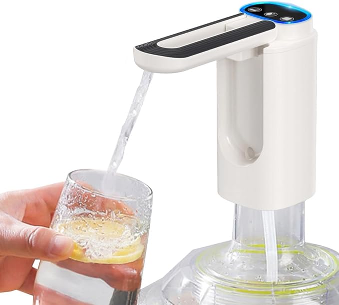 Wasserflaschenpumpe, Automatischer, Faltbarer Wasserflaschenspender, 3 Usb-lademodi, Mit 50 Cm Silikonschlauch, Geeignet Für 5-18 Liter Wasserflaschen