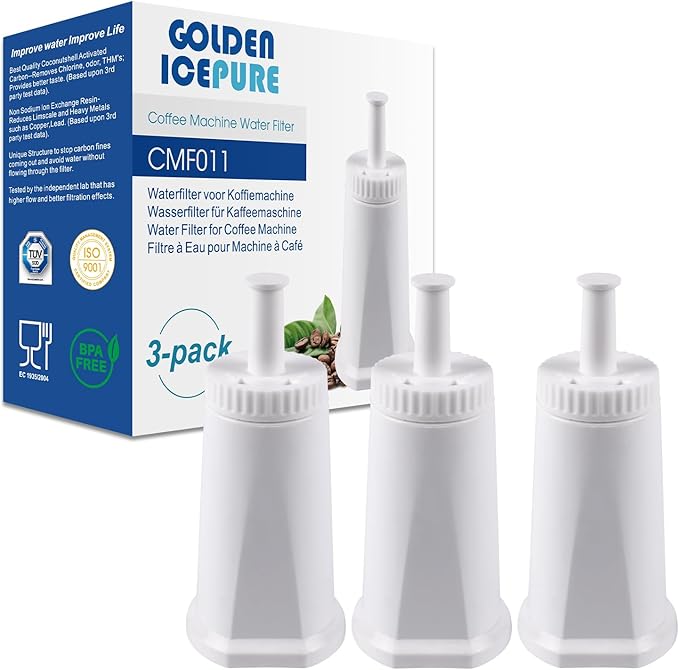 Golden Icepure Wasserfilter Für Kaffeemaschinen, Kompatibel Mit Sage Barista Ses008, Ses810, Ses880, Ses920, Ses980, Ses990 Kaffeemaschinen, Nsf-zertifiziert, 3 Stück.