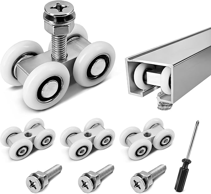 Set Mit 4 Schiebetürrollen – Durchmesser: 20 Mm – Für Glasschiebetüren, Duschkabinen, M6-schiebetüren – Geräuscharme Schiebetürrollen