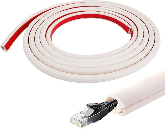 3 Meter Kabelkanal, Selbstklebende, Halbrunde Wand-kabelabdeckung Aus Flexiblem Pvc, Mini-kabelkanal, Elektrokabelkanal, Flexible Boden-kabelabdeckung, Für Boden, Wand, Tv, Büro Und Zuhause