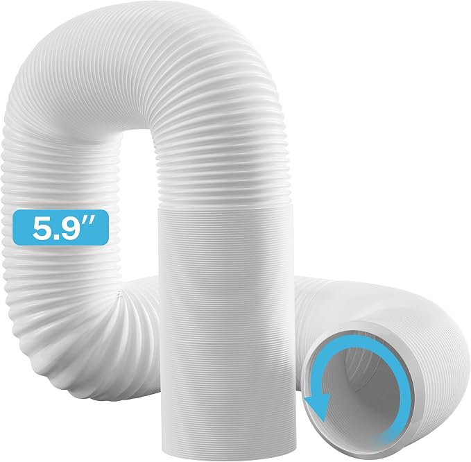 Hon&guan 150 Mm Tragbarer Klimaanlagen-abluftschlauch, Bis Zu 2 M Lang, Gegen Den Uhrzeigersinn, Flexibles Pp-material