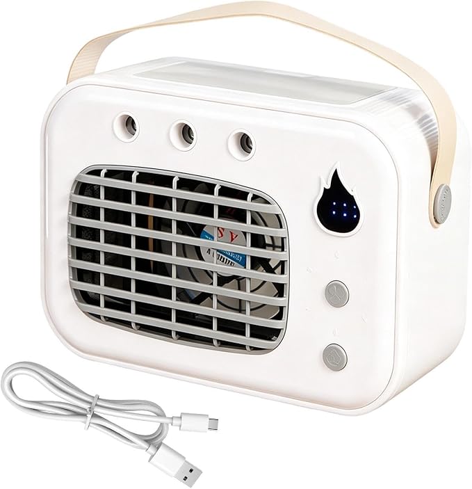 Kleiner Tischventilator Mit Griff Zur Raumkühlung Mini-luftbefeuchter-ventilator Für Hausbesitzer, Mieter, Homeoffice, Studentenwohnheime, Schlafzimmer, Arbeitszimmer, Garage, Werkstatt