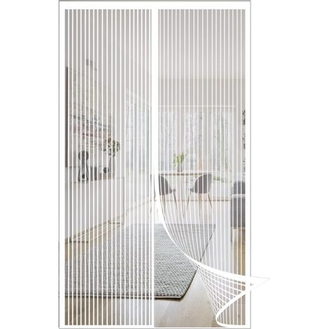 Magnetische Moskitonetztür 120 X 230 Cm, Weiß – Fliegengittertürvorhang Mit Automatischem Schließmechanismus Und Magnetsystem