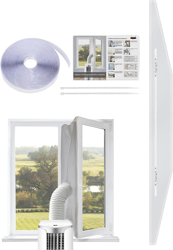 Fensterdichtung Für Klimaanlage, Isolierset Für Lüftungskanäle Mit Reißverschluss – Isolier- Und Dichtungsset Für Fensterklimaanlagen Für Wohnungen