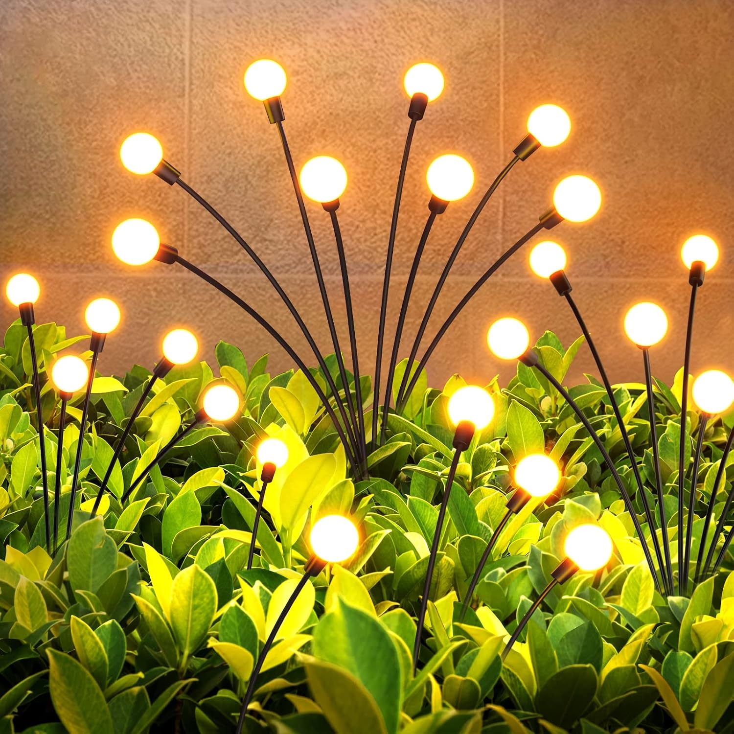 Firefly Solar-gartenleuchten, 4er-set Mit Je 8 Leds, Dekoratives Blumendesign, Für Garten, Terrasse, Patio Und Hof, Warmweiß