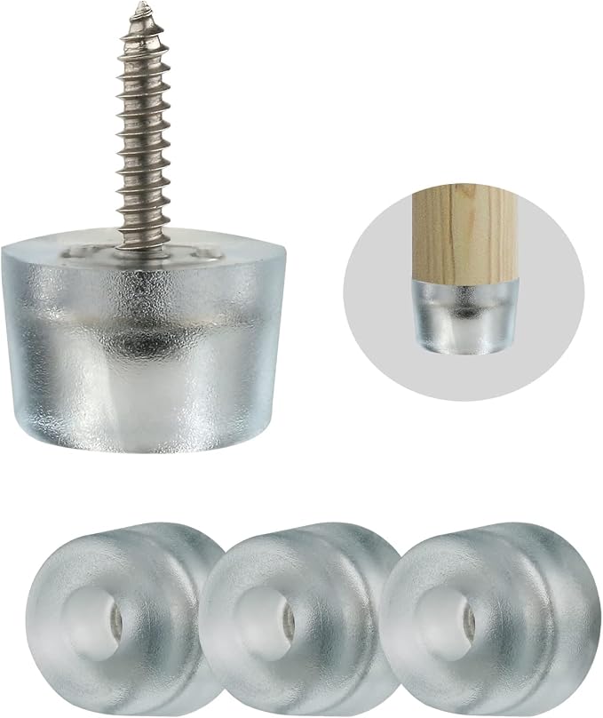 Set Mit 16 Gummifüßen Für Möbel, Z. B. Für Audiostühle Und Schneidebretter, Zum Einschrauben (inkl. Schrauben Und Verpackung), Weiß, 2 X 2 X 1,5 Cm, (y-20)