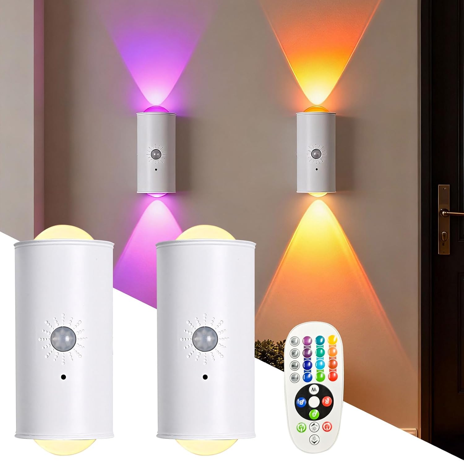 Set Mit 2 Smarten Led-nachtlichtern Mit Bewegungsmelder Und Akku, Magnetische Wandleuchte, Wiederaufladbare Treppenbeleuchtung Mit Bewegungsmelder Für Das Schlafzimmer