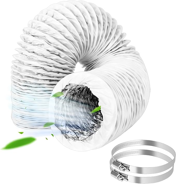 Abluftschlauch Ø 100 Mm – 3 M – Flexibles Pvc – Abluftschlauch – Klimaanlagenschlauch – Flexibler Aluminiumschlauch Mit 2 Edelstahl-schlauchschellen – Für