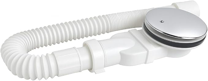 90-mm-duschablaufgarnitur, Sopimusz Extraflache Ablaufgarnitur Mit Ablaufloch Für Duschwanne, Siphon Mit Geruchskontrollsystem, Haarsieb, Flexibler Schlauch, Chromabdeckung