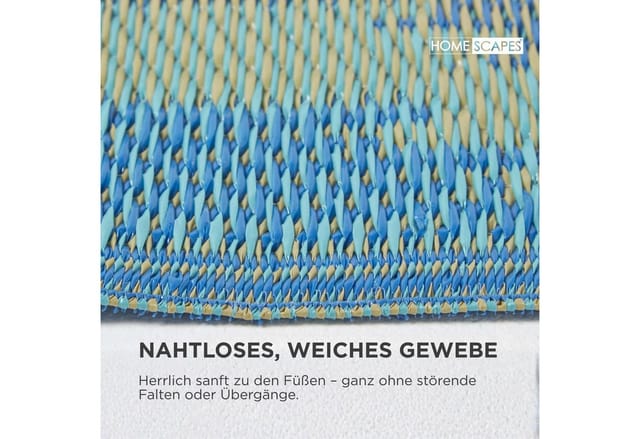 Homescapes Outdoorteppich Outdoor-Teppich Amber aus Polpropylen mit blau-grünem, 120 x 180 cm, rechteckig, Höhe: 20 mm