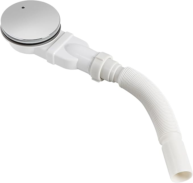 Swawis Duschablauf Ø 90 Mm Mit Flexiblem Pp-schlauch – Abs-material, Mit Geruchsneutralisierung Und Haarfilter, Chromabdeckung, Für Duschwanne, Durchflussrate 40 L/min